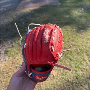 Rawlings Red and Blue Baseball Glove